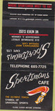 Matchbook Cover - Sportsmans Cafe Vancouver BC 30 Strike