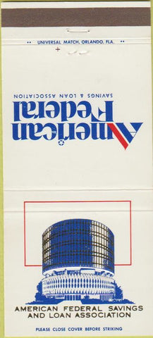 Matchbook Cover - American Federal Savings Loan Winter Park FL 30 Strike