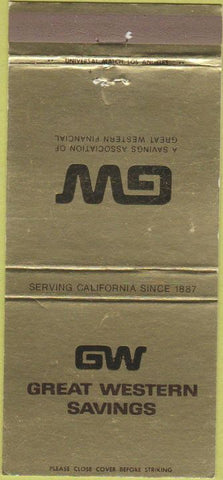 Matchbook Cover - Great Western Savings Bank CA Chain 30 Strike