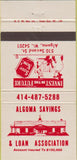 Matchbook Cover - Algoma Savings Bank WI 30 Strike