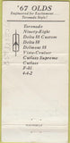 Matchbook Cover - 1967 Oldsmobile Pendleton Racine WI POOR Delta 88 30 Strike
