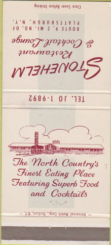 Matchbook Cover - Stonehelm Restaurant Plattsburgh NY 30 Strike