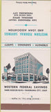 Matchbook Cover - Western Federal Savings Loan Panorama City CA 30 Strike