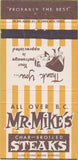Matchbook Cover - Mr Mike's Steaks BC Canada chain 30 Strike