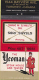 Matchbook Cover - The Yeoman Steak House Toronto ON 30 Strike