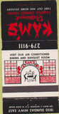 Matchbook Cover - Kam's Restaurant Toronto ON 30 Strike