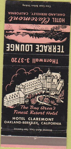 Matchbook Cover - Terrace Lounge Hotel Claremont Oakland Berkeley CA 30 Strike