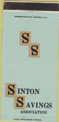 Matchbook Cover - Sinton Savings Association WORN 30 Strike