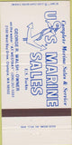 Matchbook Cover - US Marine Sales Yachts Olympia WA 30 Strike