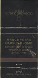 Matchbook Cover - Petro Oldsmobile Cadillac GMC Warsaw IN WORN 30 Strike