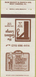 Matchbook Cover - The Country Lawyer West Chester PA 30 Strike