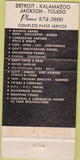 Matchbook Cover - Mid West Paper Products Co Detroit MI 30 Strike