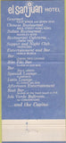 Matchbook Cover - El San Juan Hotel San Juan Puerto Rico 30 Strike