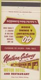 Matchbook Cover - Northern Gateway Motor Hotel Restaurant Canada WEAR 30 Strike