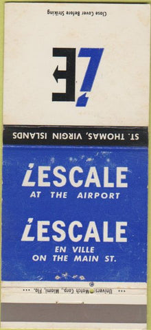Matchbook Cover - Lescale St Thomas Virgin Islands WEAR 30 Strike