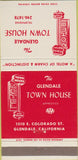 Matchbook Cover - Glendale Town House CA 30 Strike