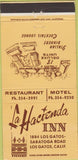 Matchbook Cover - La Hacienda Inn Los Gatos CA 30 Strike