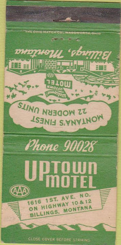 Matchbook Cover - Uptown Motel Billings MT WEAR 30 Strike