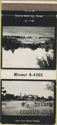 Matchbook Cover - Beverly Country Club Chicago IL WEAR 30 Strike