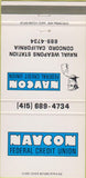 Matchbook Cover - Navcon Federal Credit Union Concord CA 30 Strike