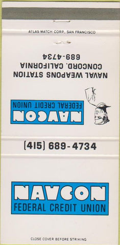 Matchbook Cover - Navcon Federal Credit Union Concord CA 30 Strike