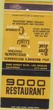 Matchbook Cover - 9000 Restaurant Los Angeles CA 30 Strike