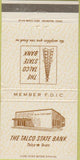 Matchbook Cover - Talco State Bank Talco TX 30 Strike