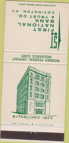 Matchbook Cover - 1st National Bank Covington KY white/green 30 Strike