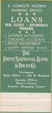 Matchbook Cover - 1st National Bank Covington KY white/green 30 Strike