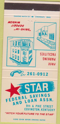 Matchbook Cover - Star Federal Savings Loan Covington KY 30 Strike
