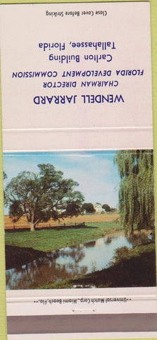 Matchbook Cover - Wendell Jarrard Florida Development Tallahassee FL 30 Strike