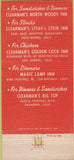 Matchbook Cover - Clearman's North Woods Monrovia CA 30 Strike
