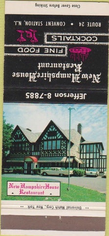 Matchbook Cover - New Hampshire House Restaurant Convent Station NJ 30 Strike