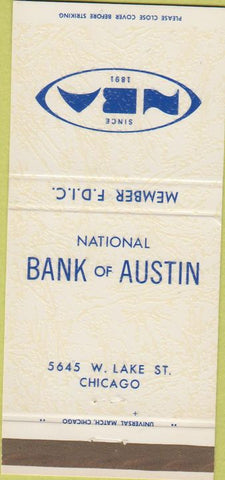 Matchbook Cover - Bank of Austin Chicago IL 30 Strike