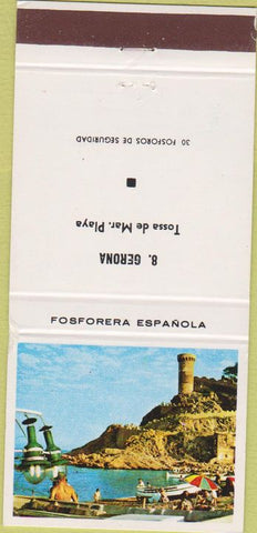 Matchbook Cover - Fosforera Espanola  Baleares Tossa De Mar Playa 30 Strike