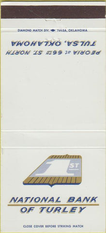 Matchbook Cover - National Bank of Turley Tulsa OK 30 Strike