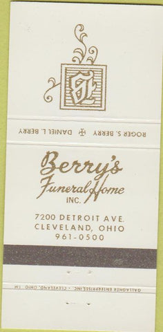 Matchbook Cover - Berry's Funeral Home Cleveland OH 30 Strike