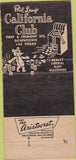 Matchbook Cover - Phil Long's California Club Las Vegas NV Casino 30 Strike