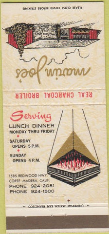 Matchbook Cover - Marin Joe's Corte Madera CA 30 Strike