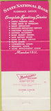 Matchbook Cover - State National Bank Forence SC? 30 Strike