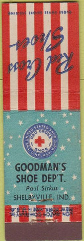 Matchbook Cover - Red Cross Shoes Shelbyville IN Midget
