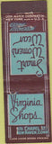 Matchbook Cover - Virgina shops New Haven CT women's clothes Midget