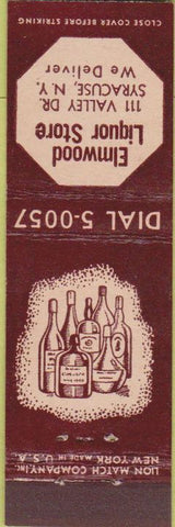 Matchbook Cover - Elmwood Liquor Store Syracuse NY Midget