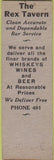 Matchbook Cover - Rex Tavern Minot ND SAMPLE Midget