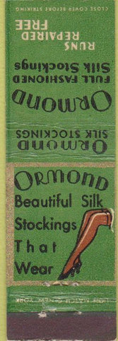 Matchbook Cover - Ormond Stocking Silk girlie Midget