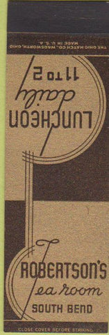 Matchbook Cover - Roberton's Tea Room South Bend IN SAMPLE Midget