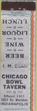 Matchbook Cover - Chicago Bowling Indianapolis IN Midget