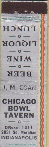 Matchbook Cover - Chicago Bowling Indianapolis IN Midget