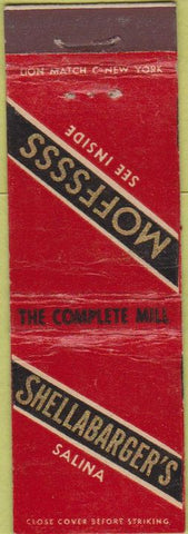 Matchbook Cover - Shellabarger's Salina KS Midget