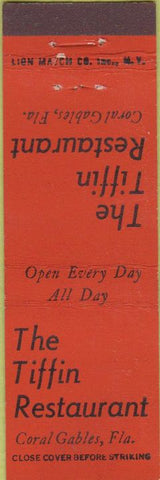 Matchbook Cover - Tiffin Restaurant Coral Gables CA Midget